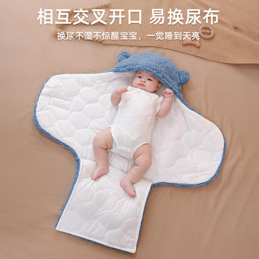 【育儿师推荐❗️新生儿防惊跳分腿抱被】360°全方位包裹，防止宝宝惊跳，大口径魔术贴收紧，仿生子宫式包裹，给宝宝全方位安全感，婴儿包被秋冬加厚，两用初生a类包被防惊跳襁褓睡袋L 商品图2