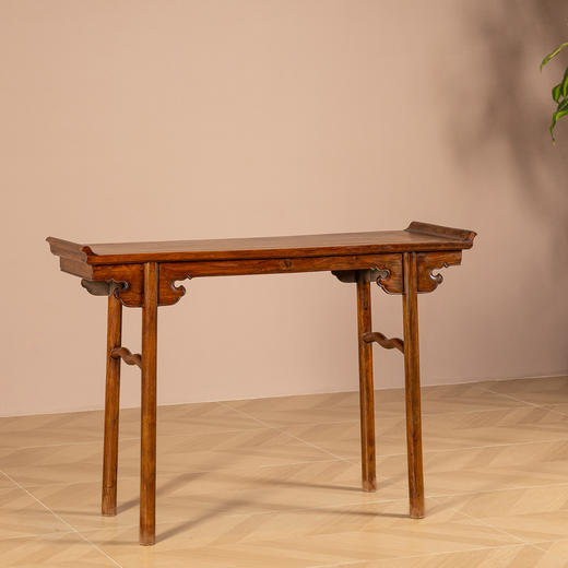 清	黄花梨夹头榫如意云纹翘头案 商品图1