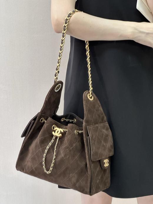 香奈儿 25k HOBO bag 小牛皮拼麂皮 单肩包 小号 (LZ) 商品图2