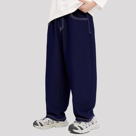 【一条像运动裤的软牛仔】儿童防褪色加绒牛仔裤H1024 100% 商品图4