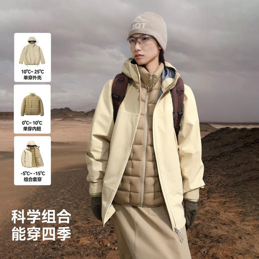 【山系】伯希和户外羽绒冲锋衣25新款800蓬鹅绒内胆三合一登山服 商品图4