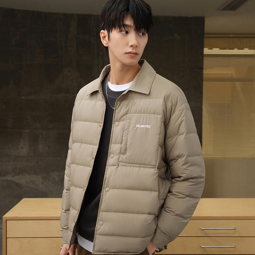 gxg.jeans男装2024年冬季热卖双色宽松休闲衬衫领轻薄羽绒服男J24DY24015 商品图2