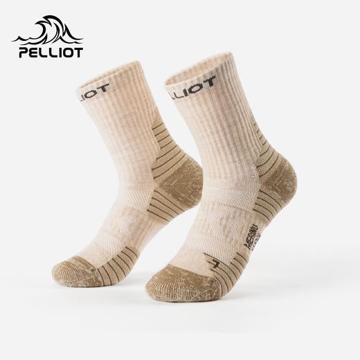 伯希和户外徒步袜男美利奴羊毛减震专业运动登山跑步中筒袜子女 商品图0