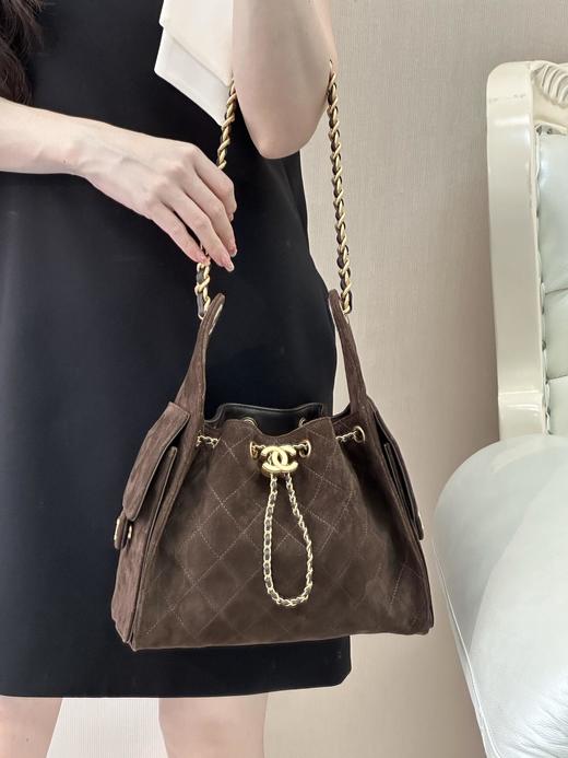 香奈儿 25k HOBO bag 小牛皮拼麂皮 单肩包 小号 (LZ) 商品图5