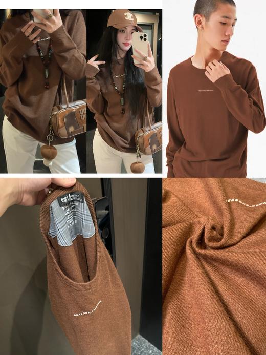 休闲百搭圆领长袖毛衣 商品图0