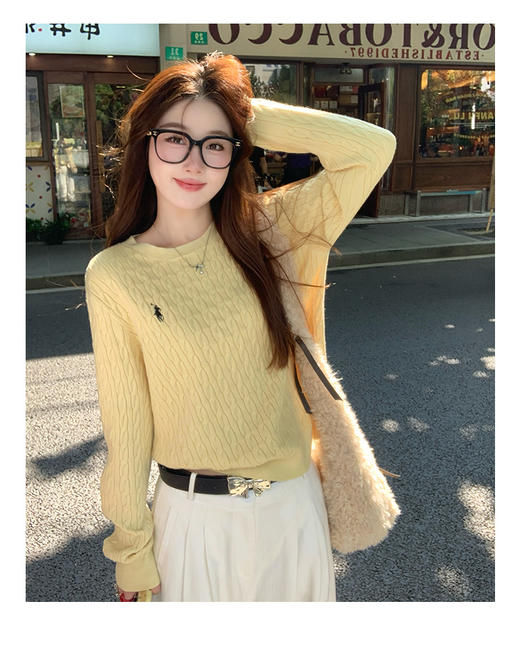 🍁秋冬温柔必备！RL同款软糯毛衣~仅💰79/件❗【AILISCOCO麻花肌理小马针织衫】穿上身，😍就是不露声色的贵气！拿捏时髦高智感！  商品图1
