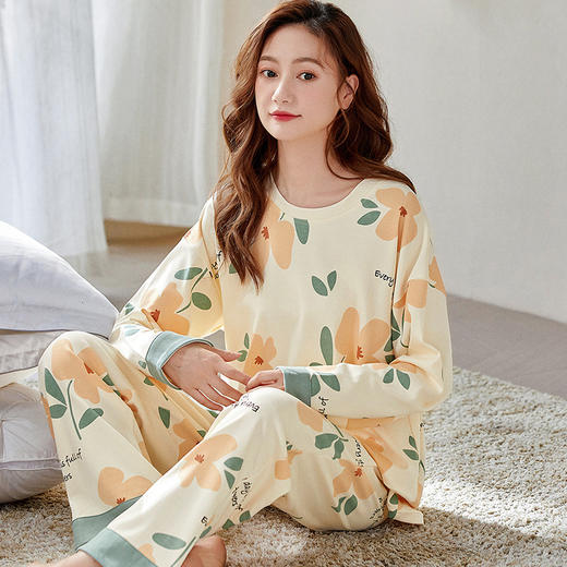 秋季新款家居服韩版睡衣女秋棉质长袖春秋季女款可爱家居服秋冬女士俩件套装新款新品 商品图4