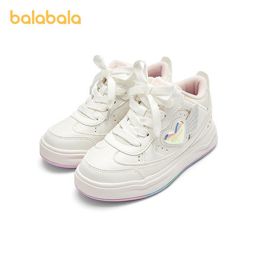 巴拉巴拉童鞋儿童板鞋女童小白鞋加绒舒适秋冬鞋子透气百搭休闲鞋 商品图4