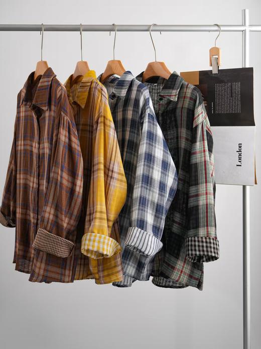 万种风格100%双面色织棉复古衬衫 商品图0