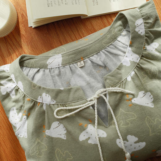 【全棉磨毛】两种风格~2025新款春秋套头睡衣女款家居服套可外穿纯棉长袖长裤 商品图4