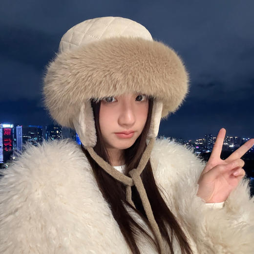 【护耳加绒！显脸小】帽子女秋冬季毛绒百搭保暖帽户外加厚蒙古帽显脸小防寒耳包雷锋帽。hb 商品图0