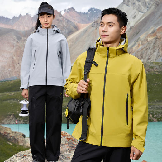 金莱克男女款防风防水户外轻量化三层压胶硬壳二级冲锋衣JLK25761 商品图3