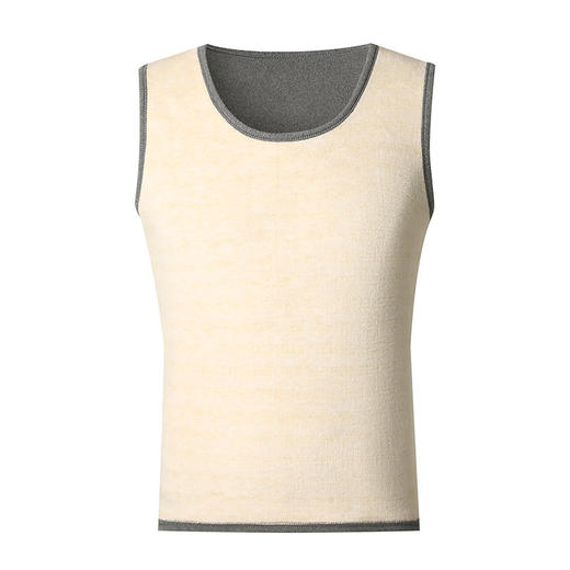 FW B39德绒男士纯色保暖背心加厚防寒马甲坎肩打底保暖内衣 商品图2