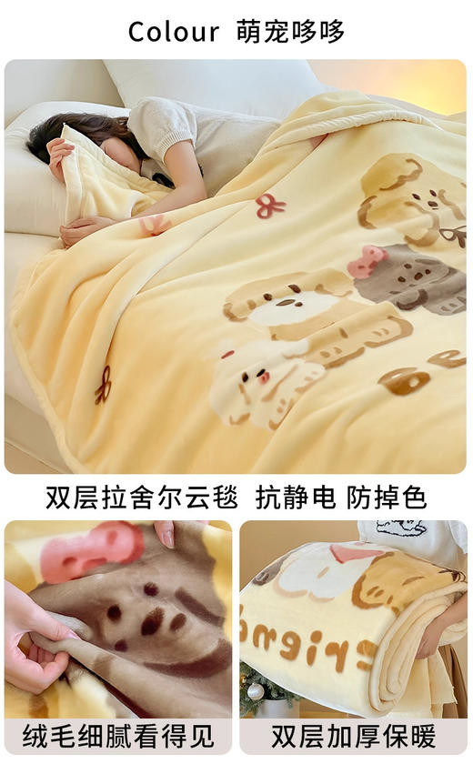 双层加厚冬季毛毯 拉舍尔毯秋冬季盖毯 沙发午睡毯 单人宿舍毯子 商品图8