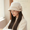 【韩系温柔风！优雅显脸小】绵密羊毛立体蝴蝶结保暖修脸显脸小韩版秋冬新款帽子女气质优雅百搭渔夫帽潮。hb 商品缩略图2