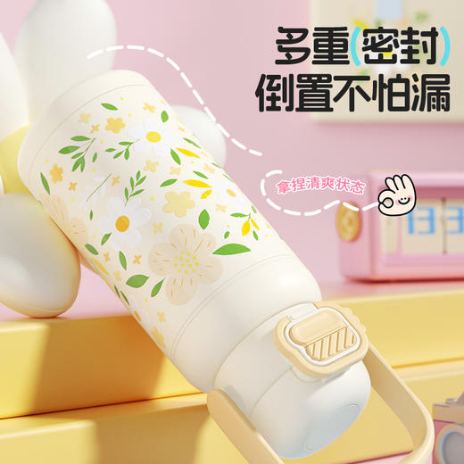杯趣莫奈花园316L内胆不锈钢保温杯大容量双饮盖B-2064 商品图8