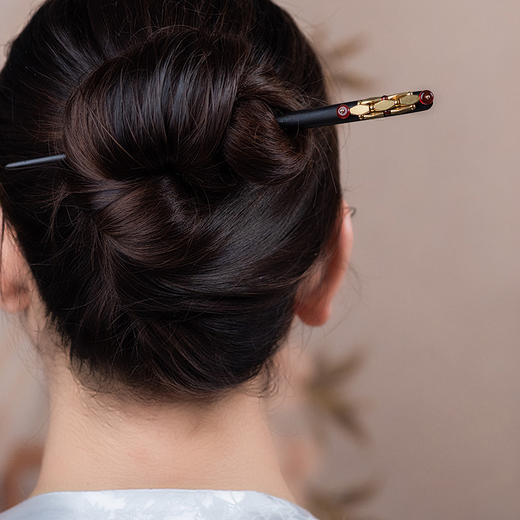 JGL简约设计款尼泊尔黄铜发簪复古异域风木簪藏式盘发簪子日常发钗女 商品图0