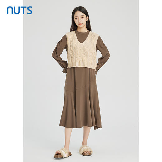 NUTS商场同款时尚简约气质宽松针织背心连衣裙套装女241103039Y 商品图2