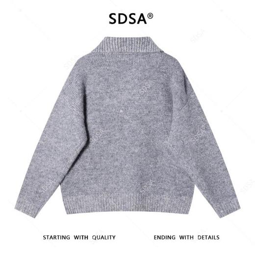 22653SDSA男士秋冬新款痞帅男装简约时尚纽扣翻领针织衫百搭套头毛衣 商品图5