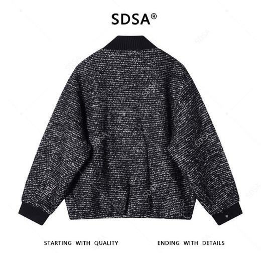 SDSA男士秋冬新款痞帅男装轻奢撞色拉链立领夹克宽松百搭开衫外套 商品图4