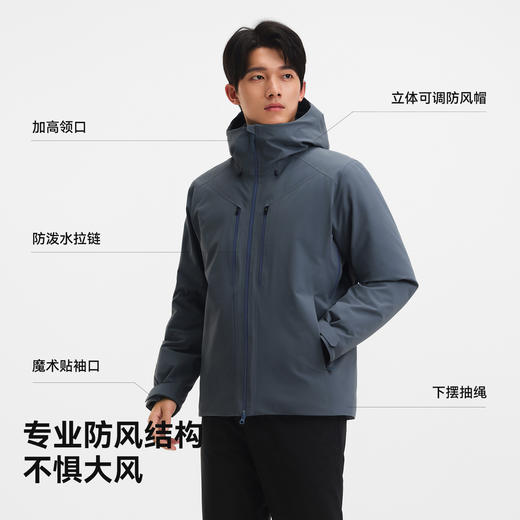 伯希和户外800蓬鹅绒冲锋衣25秋冬新款防水防风徒步登山羽绒服男 商品图3