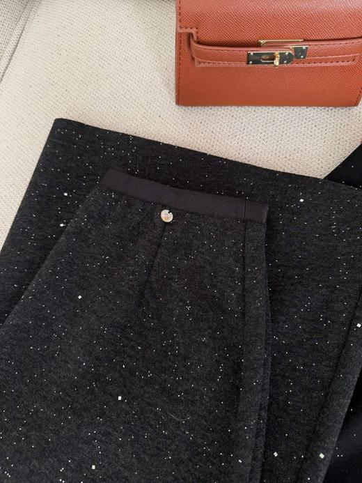 暗闪亮片A字羊毛半裙 商品图14