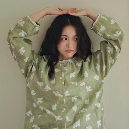 【全棉磨毛】两种风格~2025新款春秋套头睡衣女款家居服套可外穿纯棉长袖长裤 商品图3