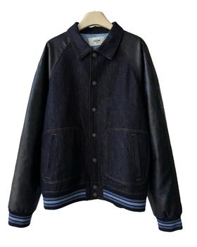中性款拼接夹棉牛仔夹克外套008