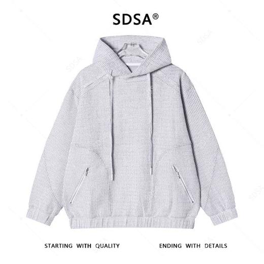 SDSA男士秋冬新款痞帅男装潮牌拉链口袋抽绳连帽卫衣百搭时尚上衣 商品图0
