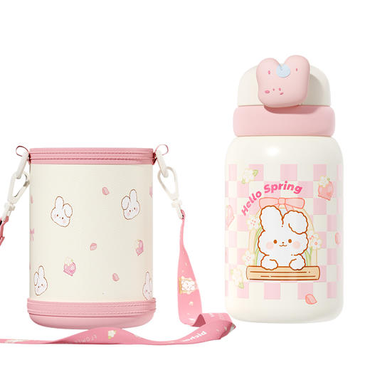 杯趣儿童系列扭扭杯许愿小兔316L不锈钢保温杯B-2061 商品图11