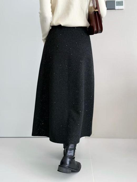 暗闪亮片A字羊毛半裙 商品图2