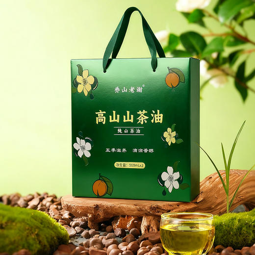 【乔山老谢】高山山茶油 正宗纯山茶油500ml*2礼盒装 野生茶油炒菜食用油 商品图1