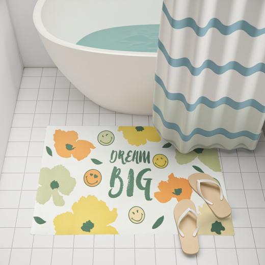 【云优选】SMILEY暖阳花丛浴室吸水地垫脚垫 商品图1