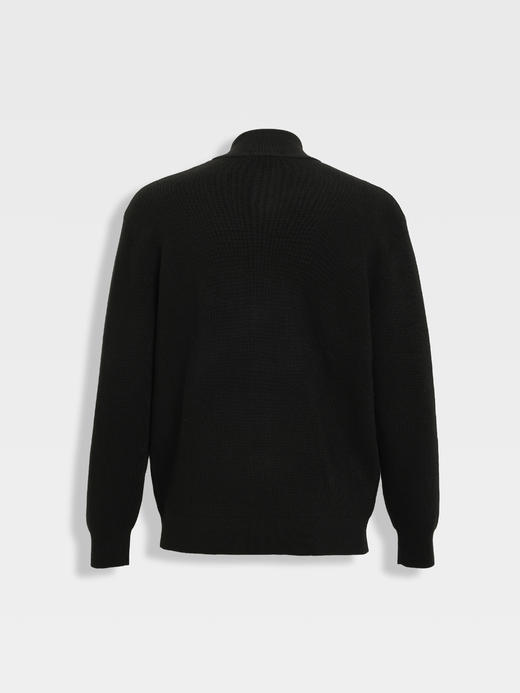 callisto黑色绵羊毛混纺针织开衫 商品图1