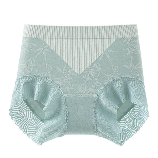【新款！3件品宣新价！】宝娜斯「栖山茶影」国风暗纹提花内裤 女中高腰10A抗菌裆蚕丝内裤 商品图4