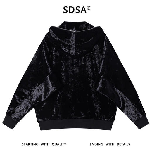 WT258SDSA男士秋冬新款痞帅男装时尚纯色绒面拉链连帽卫衣百搭简约上衣 商品图5