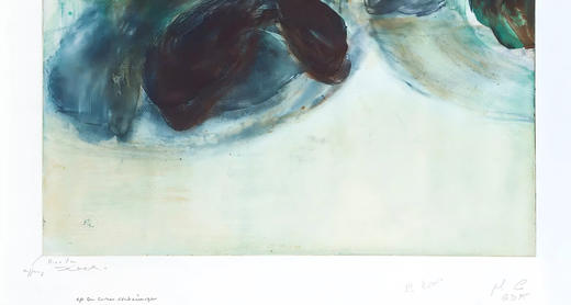 独角鹿西洋古董1978年法国巴黎Lacourière & Frélaut出版赵无极亲签限量彩色凹版蚀刻版画「无题」 商品图6