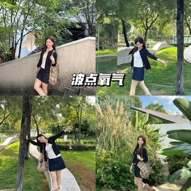 新品上身丨波点开衫牛仔裙，公园氧系穿搭，呼吸感穿搭绝了🌬️