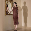 格子气质优雅文艺，少女棉麻磨毛旗袍MYJ-256 商品缩略图0