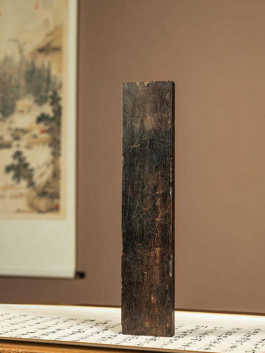 清	紫檀阴刻竹诗文镇纸 商品图3