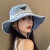 水洗做旧【韩系显脸小！尽显西部甜酷】韩版休闲帽子女户外登山帽大头围显脸小渔夫帽复古百搭水洗牛仔帽。hb 商品缩略图1