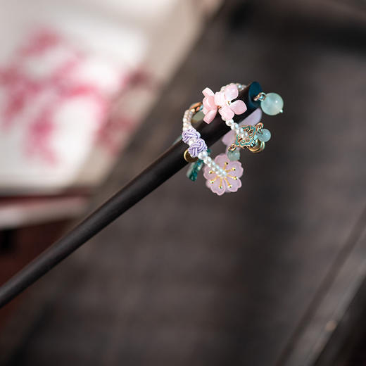 JGL双面设计发簪黑檀木汉服头饰现代简约日常盘发簪子高级感发钗批发 商品图3