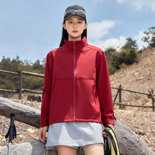 金莱克春秋单款男女同款防污耐磨透气时尚立领外套轻量化立领弹力软壳二级冲锋衣JLK25601 商品图6