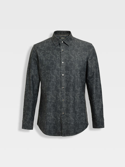 callisto橄榄绿佩斯利印花休闲衬衫 商品图0