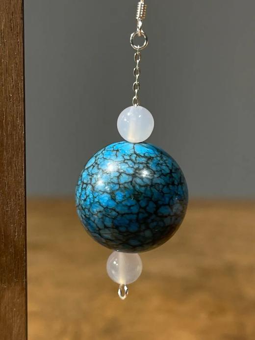 绿松石大圆珠耳坠一对，顺丰包邮 商品图2