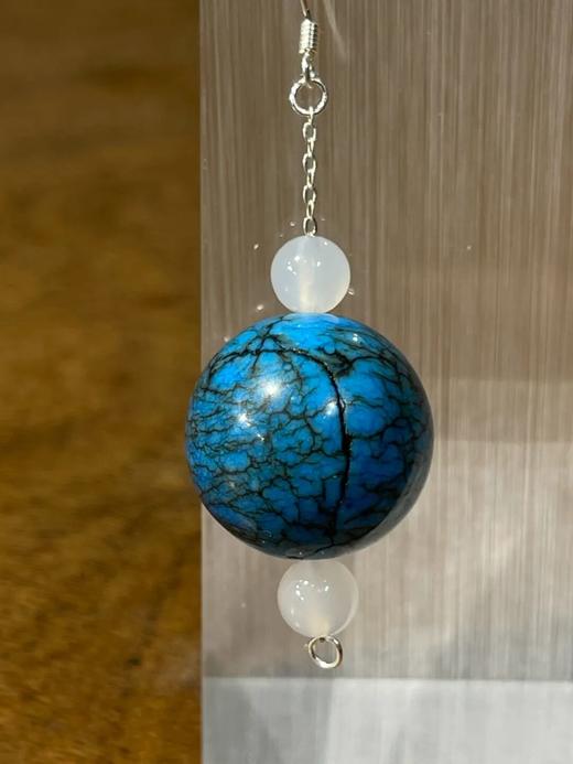 绿松石大圆珠耳坠一对，顺丰包邮 商品图14