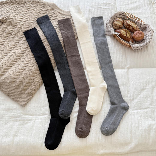【1双装】秋冬新款过膝长筒袜女袜时尚女长筒袜过膝袜【2522821】 商品图3