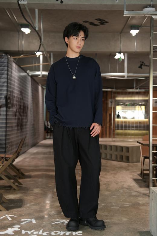 S535811131刺绣下摆长袖T恤 商品图2