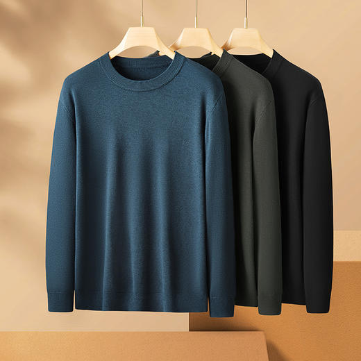 【DX】大依优型大码男装针织毛衣打底衫圆领百搭商务休闲长袖加肥加大码 商品图5