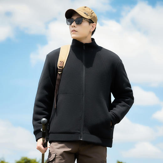 【DX】大依优型大码男装羊羔绒加绒外套百搭休闲加肥加大码棉衣外套上衣 商品图6